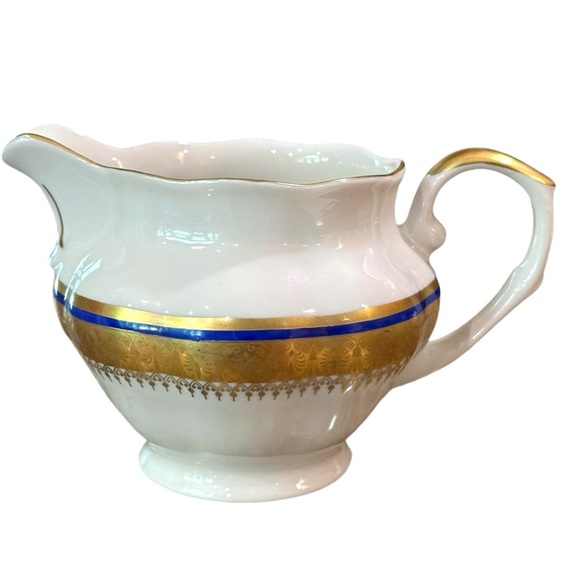 Vintage Van Cortland Favolina-Karolina Gold Filigree Band Scalloped Creamer - Picture 3 of 14